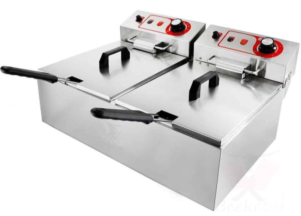Elektrická fritéza dvojitá 2 x 10L  3+3kW