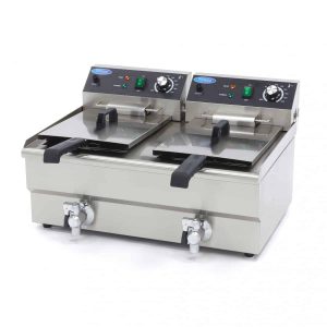 Gastro fritéza 2 x 16 litrů 6kW s ventil